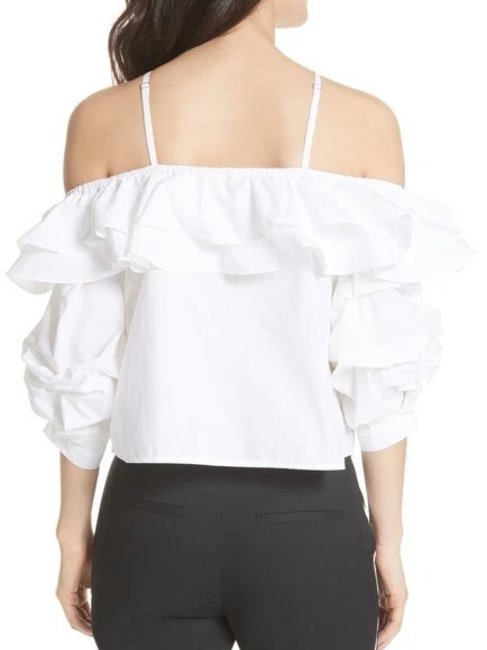 Joie White Off-Shoulder Ruffle Strap Camisole - Picture 2 of 6